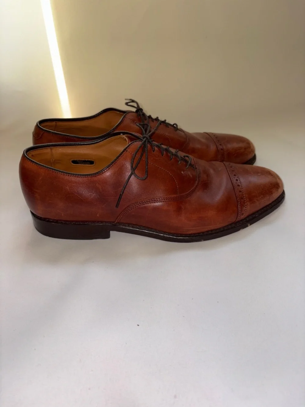 Allen Edmonds Men's Brown Leather Cap-Toe‎ Oxfords Size 10